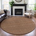 thumbnail image 1 of Addison Rugs Mayfield Premium Machine Washable Transitional Stripes Paprika Round Rug, 8' x 8', 1 of 5
