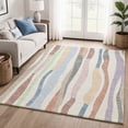 thumbnail image 1 of Addison Rugs Mayfield Premium Machine Washable Transitional Stripes Pearl Rectangle Rug, 3' x 5', 1 of 6