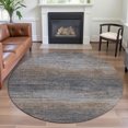 thumbnail image 1 of Addison Rugs Mayfield Premium Machine Washable Transitional Stripes Pewter Round Rug, 8' x 8', 1 of 5