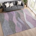 thumbnail image 1 of Addison Rugs Mayfield Premium Machine Washable Transitional Stripes Plum Rectangle Rug, 8' x 10', 1 of 6