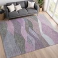 thumbnail image 1 of Addison Rugs Mayfield Premium Machine Washable Transitional Stripes Plum Rectangle Rug, 9' x 12', 1 of 6