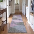 thumbnail image 1 of Addison Rugs Mayfield Premium Machine Washable Transitional Stripes Plum Runner Rug, 2'3" x 7'6", 1 of 5