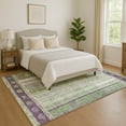 thumbnail image 1 of Addison Rugs Mayfield Premium Machine Washable Transitional Stripes Purple Rectangle Rug, 5' x 7'6", 1 of 7