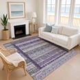 thumbnail image 1 of Addison Rugs Mayfield Premium Machine Washable Transitional Stripes Purple Rectangle Rug, 8' x 10', 1 of 6