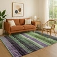 thumbnail image 1 of Addison Rugs Mayfield Premium Machine Washable Transitional Stripes Purple Rectangle Rug, 9' x 12', 1 of 7