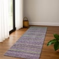 thumbnail image 1 of Addison Rugs Mayfield Premium Machine Washable Transitional Stripes Purple Runner Rug, 2'3" X 7'6" Machine Washable Transitional Stripes Purple Oversized Sherpa Throw Blanket, 1 of 6
