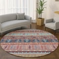 thumbnail image 1 of Addison Rugs Mayfield Premium Machine Washable Transitional Stripes Red Round Rug, 8' x 8', 1 of 6