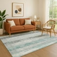 thumbnail image 1 of Addison Rugs Mayfield Premium Machine Washable Transitional Stripes Seafoam Rectangle Rug, 10' x 14', 1 of 7