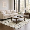 thumbnail image 1 of Addison Rugs Mayfield Premium Machine Washable Transitional Stripes Taupe Rectangle Rug, 10' X 14' Machine Washable Transitional Stripes Taupe Oversized Sherpa Throw Blanket, 1 of 7