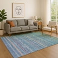 thumbnail image 1 of Addison Rugs Mayfield Premium Machine Washable Transitional Stripes Teal Rectangle Rug, 10' X 14' Machine Washable Transitional Stripes Teal Oversized Sherpa Throw Blanket, 1 of 6