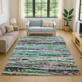 thumbnail image 1 of Addison Rugs Mayfield Premium Machine Washable Transitional Stripes Teal Rectangle Rug, 10' x 14', 1 of 6
