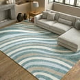 thumbnail image 1 of Addison Rugs Mayfield Premium Machine Washable Transitional Stripes Teal Rectangle Rug, 10' x 14', 1 of 8