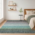 thumbnail image 1 of Addison Rugs Mayfield Premium Machine Washable Transitional Stripes Teal Rectangle Rug, 10' x 14', 1 of 6