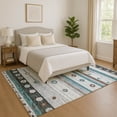 thumbnail image 1 of Addison Rugs Mayfield Premium Machine Washable Transitional Stripes Teal Rectangle Rug, 10' x 14', 1 of 7
