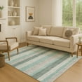 thumbnail image 1 of Addison Rugs Mayfield Premium Machine Washable Transitional Stripes Teal Rectangle Rug, 10' x 14', 1 of 7