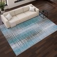 thumbnail image 1 of Addison Rugs Mayfield Premium Machine Washable Transitional Stripes Teal Rectangle Rug, 10' x 14', 1 of 6