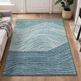 thumbnail image 1 of Addison Rugs Mayfield Premium Machine Washable Transitional Stripes Teal Rectangle Rug, 10' x 14', 1 of 6