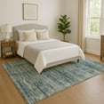 thumbnail image 1 of Addison Rugs Mayfield Premium Machine Washable Transitional Stripes Teal Rectangle Rug, 10' x 14', 1 of 7