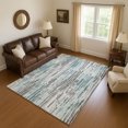 thumbnail image 1 of Addison Rugs Mayfield Premium Machine Washable Transitional Stripes Teal Rectangle Rug, 2'6" X 3'10" Machine Washable Transitional Stripes Teal Oversized Sherpa Throw Blanket, 1 of 7