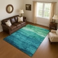 thumbnail image 1 of Addison Rugs Mayfield Premium Machine Washable Transitional Stripes Teal Rectangle Rug, 8' X 10' Machine Washable Transitional Stripes Teal Oversized Sherpa Throw Blanket, 1 of 7