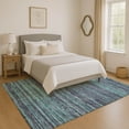 thumbnail image 1 of Addison Rugs Mayfield Premium Machine Washable Transitional Stripes Teal Rectangle Rug, 8' x 10', 1 of 7