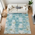 thumbnail image 1 of Addison Rugs Mayfield Premium Machine Washable Transitional Stripes Teal Rectangle Rug, 8' x 10', 1 of 7