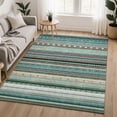 thumbnail image 1 of Addison Rugs Mayfield Premium Machine Washable Transitional Stripes Teal Rectangle Rug, 9' x 12', 1 of 6