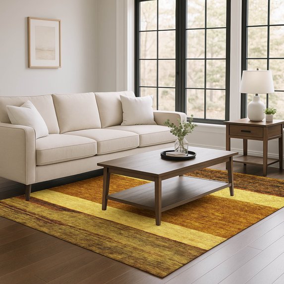 Addison Rugs Mayfield Premium Machine Washable Transitional Stripes Terracotta Rectangle Rug, 8' x 10'