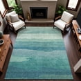 thumbnail image 1 of Addison Rugs Mayfield Premium Machine Washable Transitional Stripes Turquoise Rectangle Rug, 10' x 14', 1 of 6