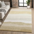 thumbnail image 1 of Addison Rugs Mayfield Premium Machine Washable Transitional Stripes Wheat Rectangle Rug, 10' X 14' Machine Washable Transitional Stripes Wheat Oversized Sherpa Throw Blanket, 1 of 6