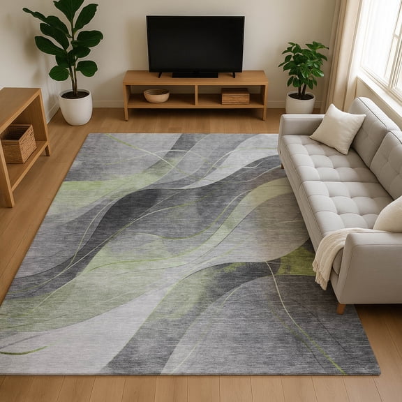 Addison Rugs Mayfield Premium Machine Washable Transitional Swirls Aloe Rectangle Rug, 2'6" X 3'10" Machine Washable Transitional Swirls Aloe Oversized Sherpa Throw Blanket
