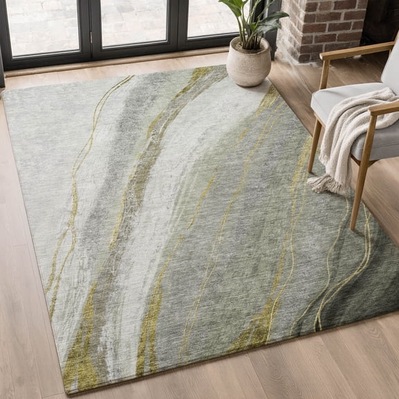 Addison Rugs Mayfield Premium Machine Washable Transitional Swirls Aloe Rectangle Rug, 5' X 7'6" Machine Washable Transitional Swirls Aloe Oversized Sherpa Throw Blanket