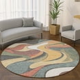 thumbnail image 1 of Addison Rugs Mayfield Premium Machine Washable Transitional Swirls Gold Round Rug, 8' x 8', 1 of 6