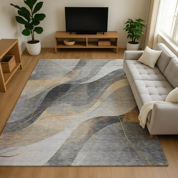Addison Rugs Mayfield Premium Machine Washable Transitional Swirls Gray Rectangle Rug, 10' X 14' Machine Washable Transitional Swirls Gray Oversized Sherpa Throw Blanket