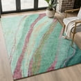 thumbnail image 1 of Addison Rugs Mayfield Premium Machine Washable Transitional Swirls Green Rectangle Rug, 8' X 10' Machine Washable Transitional Swirls Green Oversized Sherpa Throw Blanket, 1 of 6