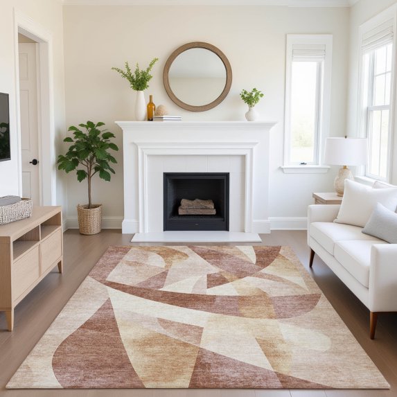 Addison Rugs Mayfield Premium Machine Washable Transitional Swirls Paprika Rectangle Rug, 9' x 12'