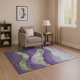 thumbnail image 1 of Addison Rugs Mayfield Premium Machine Washable Transitional Swirls Purple Rectangle Rug, 3' x 5', 1 of 7