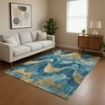 thumbnail image 1 of Addison Rugs Mayfield Premium Machine Washable Transitional Swirls Teal Rectangle Rug, 10' x 14', 1 of 7
