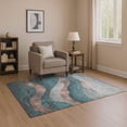 thumbnail image 1 of Addison Rugs Mayfield Premium Machine Washable Transitional Swirls Teal Rectangle Rug, 10' x 14', 1 of 7