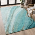 thumbnail image 1 of Addison Rugs Mayfield Premium Machine Washable Transitional Swirls Turquoise Rectangle Rug, 3' X 5' Machine Washable Transitional Swirls Turquoise Oversized Sherpa Throw Blanket, 1 of 6