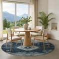 thumbnail image 1 of Addison Rugs Mayfield Premium Machine Washable Transitional Tribal Blue Round Rug, 8' x 8', 1 of 6