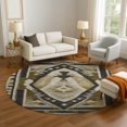 thumbnail image 1 of Addison Rugs Mayfield Premium Machine Washable Transitional Tribal Chocolate Round Rug, 8' x 8', 1 of 6