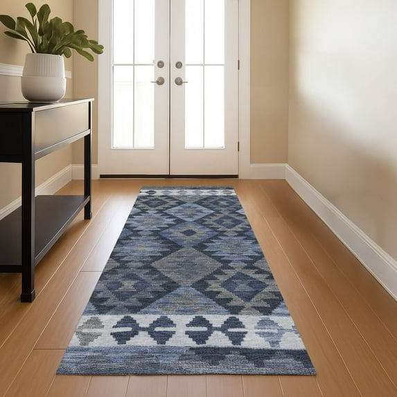 Addison Rugs Mayfield Premium Machine Washable Transitional Tribal Navy Runner Rug, 2'3" x 7'6"