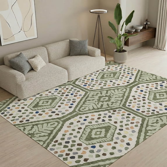 Addison Rugs Mayfield Premium Machine Washable Transitional Tribal Sage Rectangle Rug, 3' x 5'