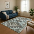 thumbnail image 1 of Addison Rugs Mayfield Premium Machine Washable Transitional Tribal Teal Rectangle Rug, 10' x 14', 1 of 7
