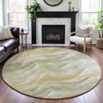 thumbnail image 1 of Addison Rugs Mayfield Premium Machine Washable Transitional Waves Aloe Round Rug, 8' x 8', 1 of 5