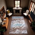 thumbnail image 1 of Addison Rugs Mayfield Premium Machine Washable Transitional Waves Mocha Rectangle Rug, 8' x 10', 1 of 6