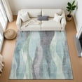 thumbnail image 1 of Addison Rugs Mayfield Premium Machine Washable Transitional Waves Teal Rectangle Rug, 10' x 14', 1 of 7