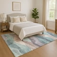 thumbnail image 1 of Addison Rugs Mayfield Premium Machine Washable Transitional Waves Teal Rectangle Rug, 10' x 14', 1 of 7