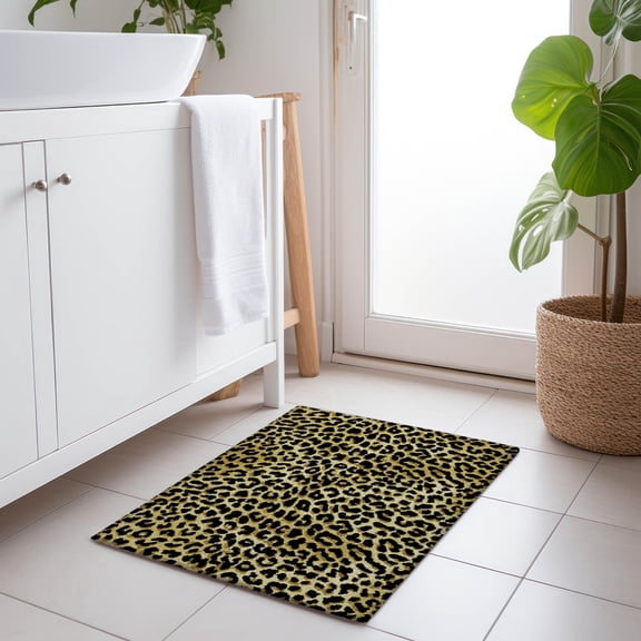 Addison Rugs Mayfield Washable Animal Skin Pattern Leopard Gilded Rectangle Rug, 1'8" x 2'6"